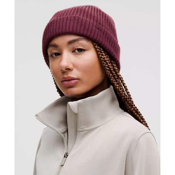Unisex Close-Fit Wool-Blend Ribbed Knit Beanie - Red main image 4